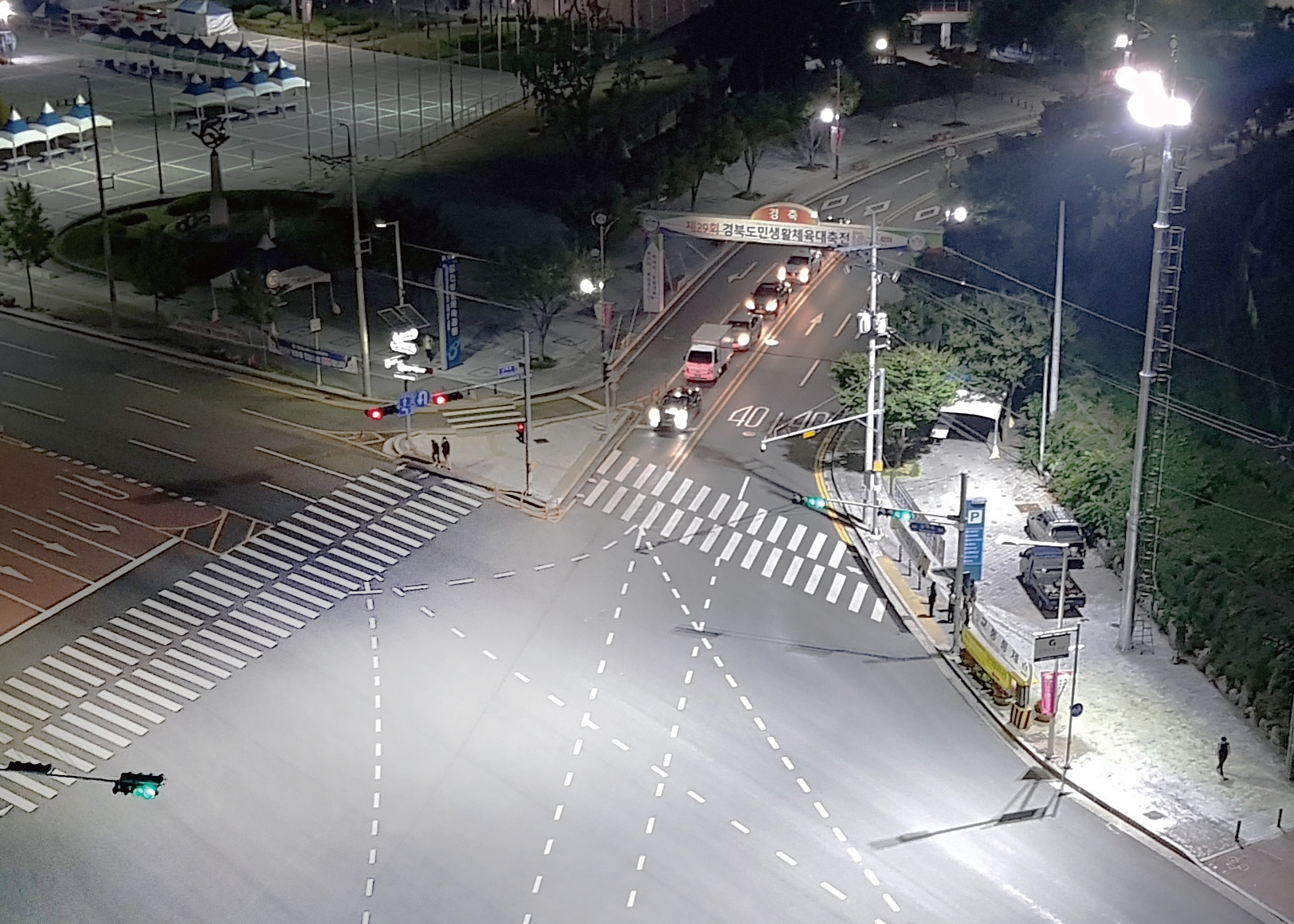 Intersection High Mast Light installation case - LED FloodLight 560W In Korea(Gyeongsan- si)